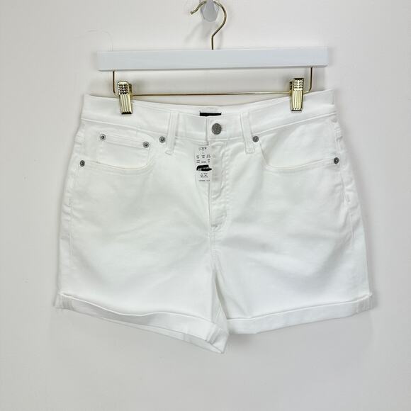 J.Crew Classic White Denim Short Womens White High Waist Minimalist US 28 NWT - Picture 3 of 9
